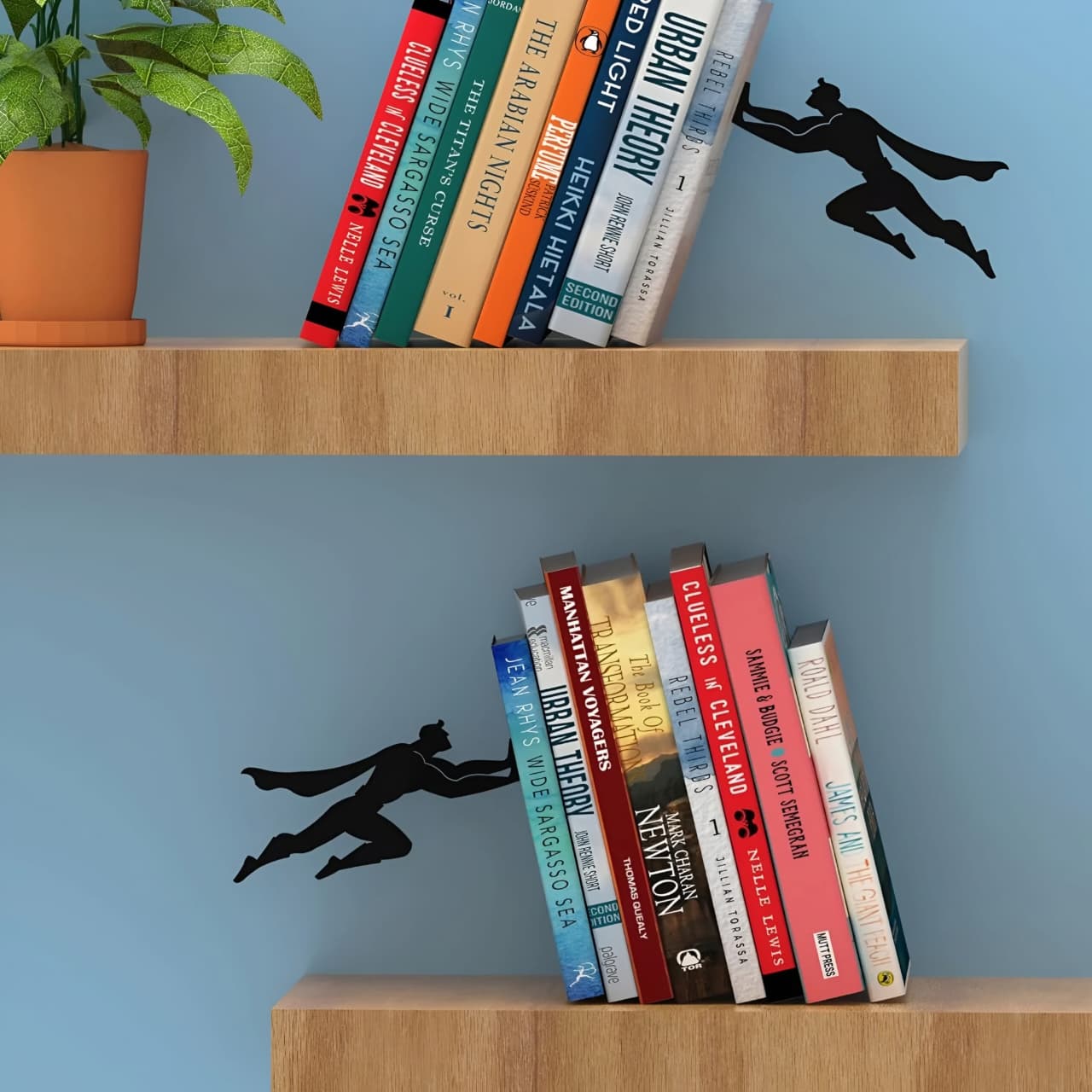 Heavy Duty Metal Hidden Bookends - Book & Hero